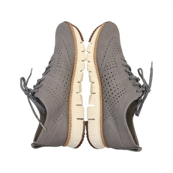 Cole Haan ZEROGRAND Perforated Oxford Marine Grey Nubuck Mens Size 11 - Picture 7 of 16